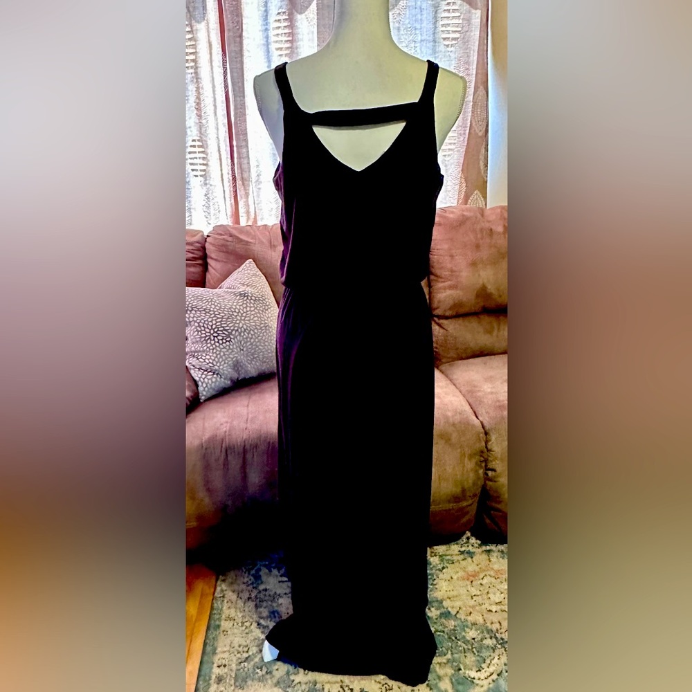Black Maxi With Cross Bar Back Detail